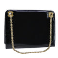 CHANEL Chain Shoulder Bag Patent leather Black Gold CC bs21126