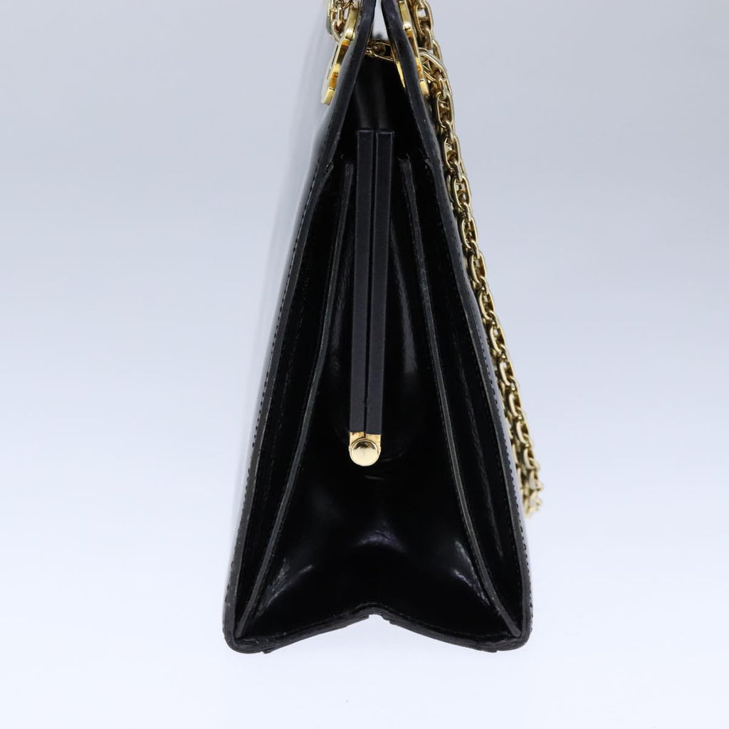 CHANEL Chain Shoulder Bag Patent leather Black Gold CC bs21126