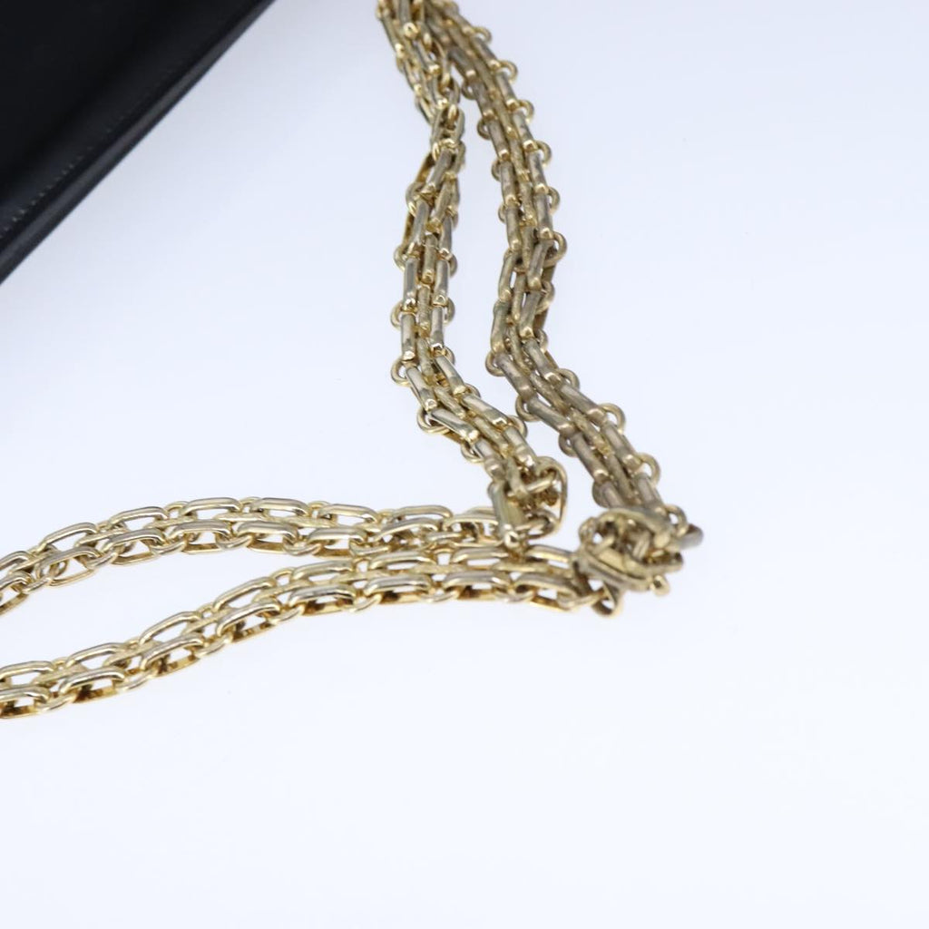 CHANEL Chain Shoulder Bag Patent leather Black Gold CC bs21126