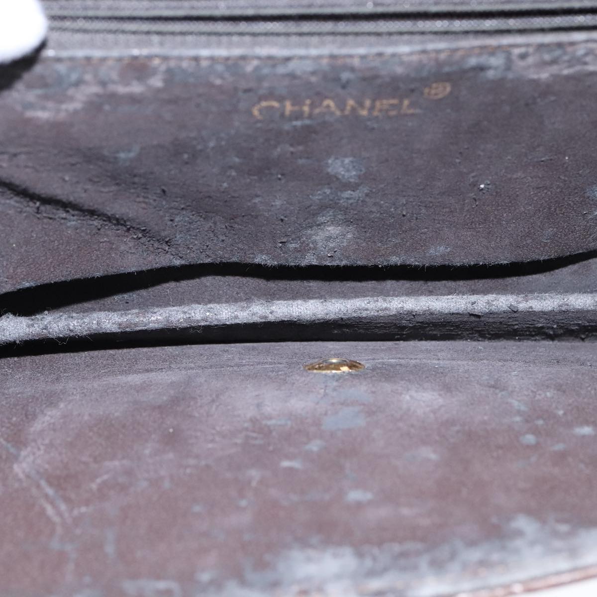 CHANEL Chain Shoulder Bag Lamb Skin Gold Brown CC bs21127