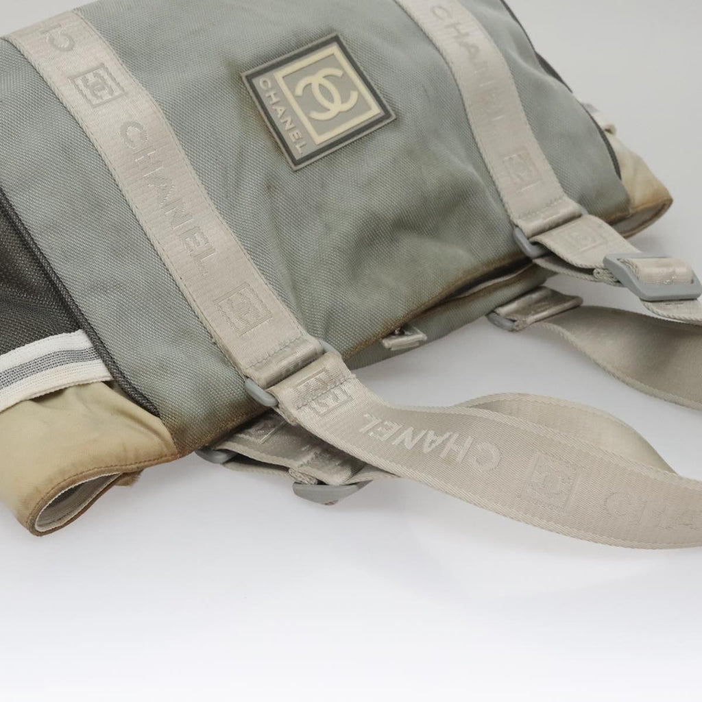 CHANEL Sports Tote Bag Canvas Gray CC bs21195