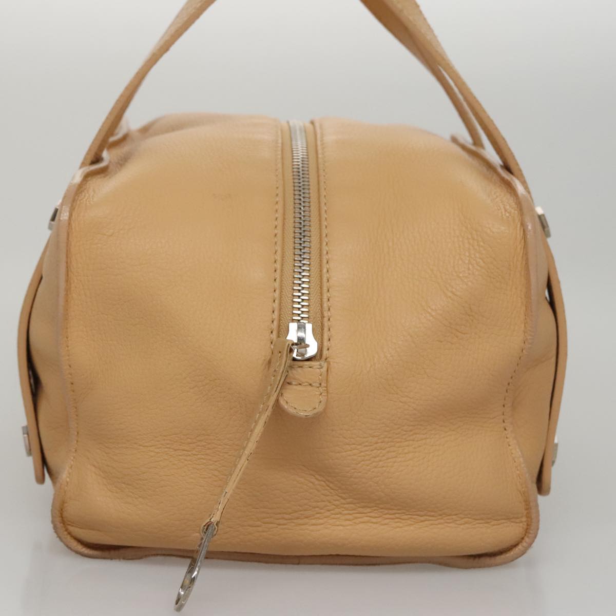 CHANEL Hand Bag Leather Beige Silver CC bs21197