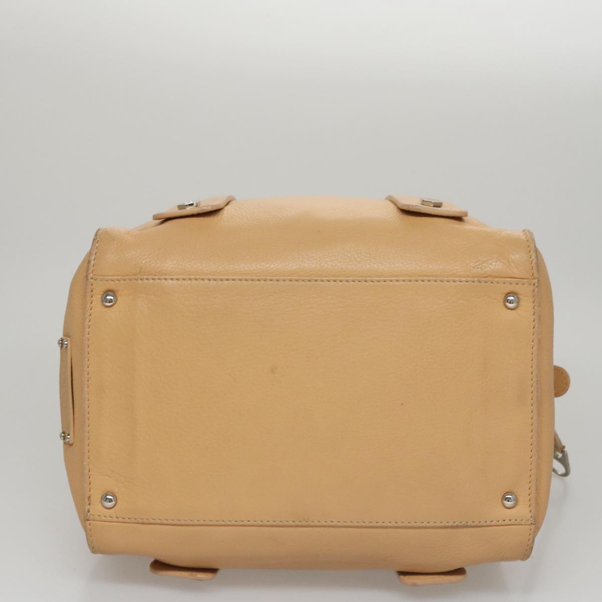 CHANEL Hand Bag Leather Beige Silver CC bs21197