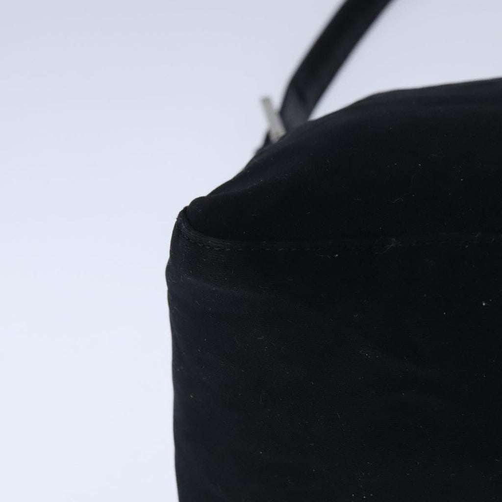 FENDI Mamma Baguette Shoulder Bag Nylon Leather Black Silver bs21311