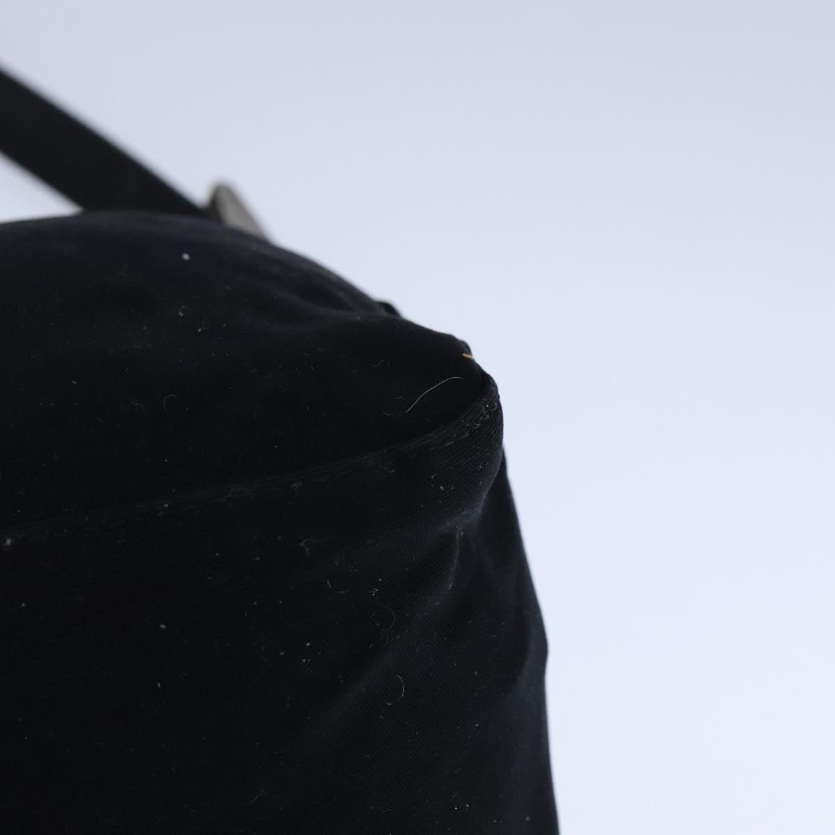 FENDI Mamma Baguette Shoulder Bag Nylon Leather Black Silver bs21311