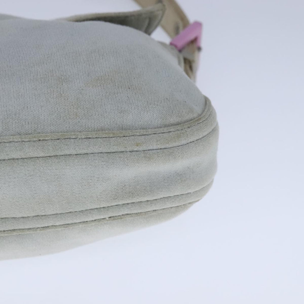 FENDI Mamma Baguette Shoulder Bag Nylon Gray Pink bs21312