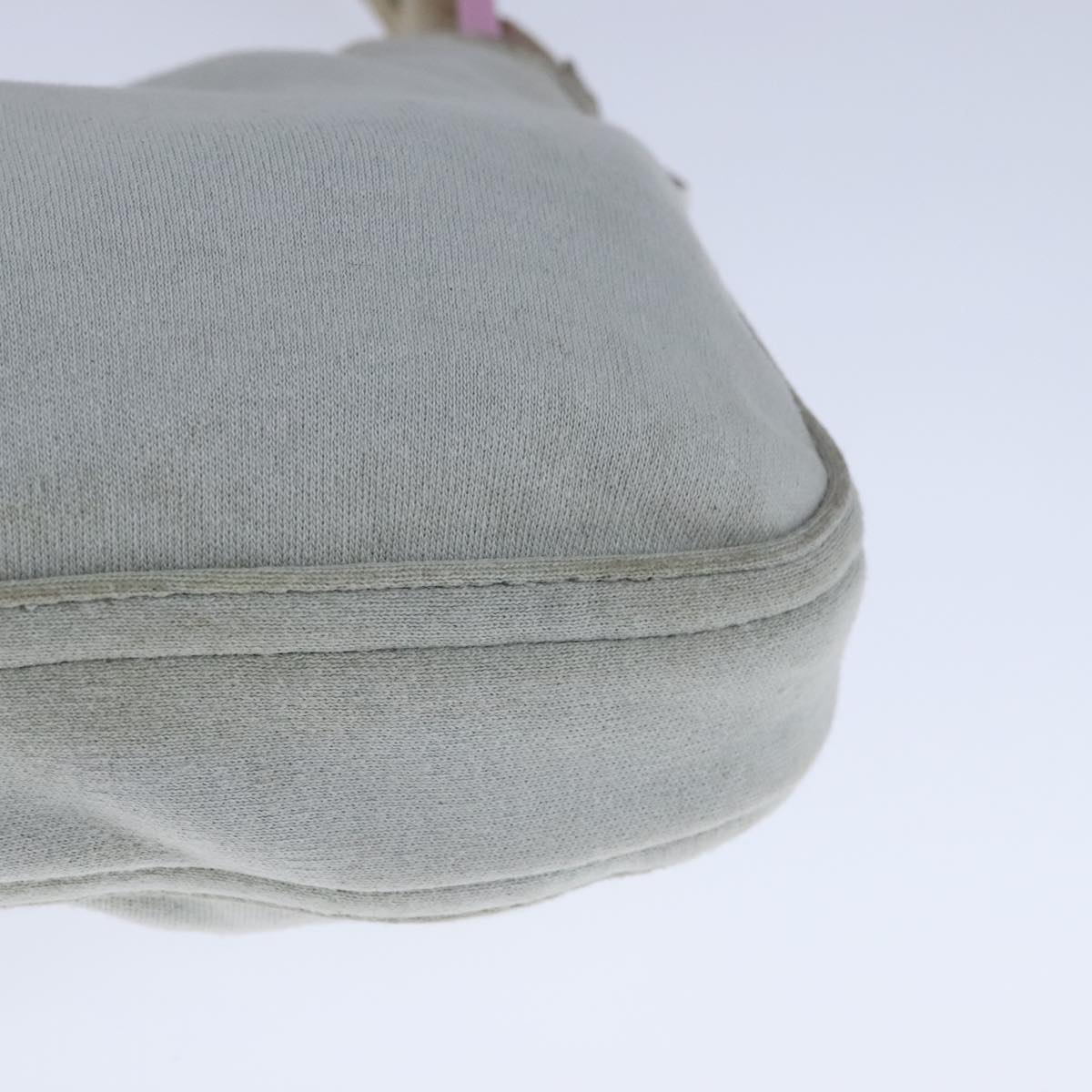 FENDI Mamma Baguette Shoulder Bag Nylon Gray Pink bs21312