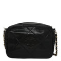 CHANEL Chain Matelasse Shoulder Bag Lamb Skin Black Gold CC bs21320