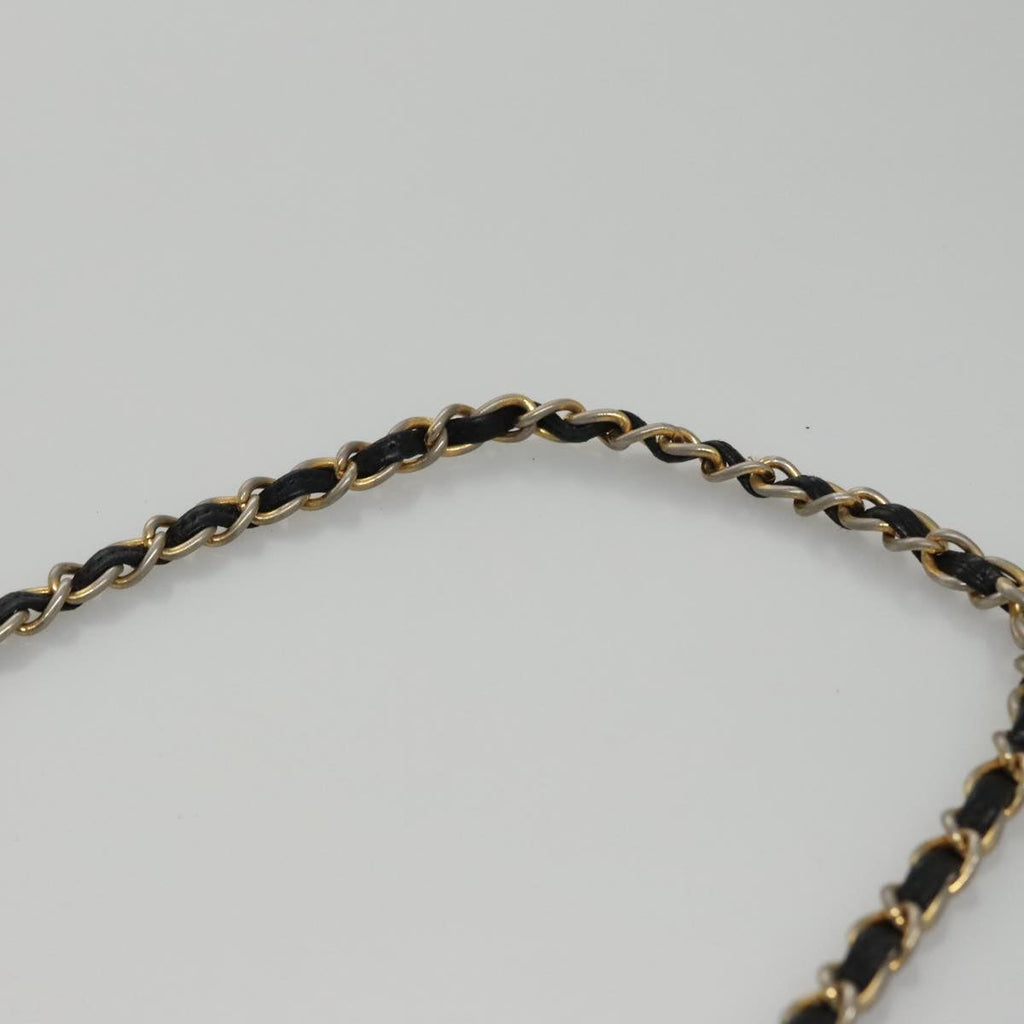 CHANEL Chain Matelasse Shoulder Bag Lamb Skin Black Gold CC bs21320
