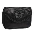 CHANEL Waist bag Lamb Skin Black CC bs21336