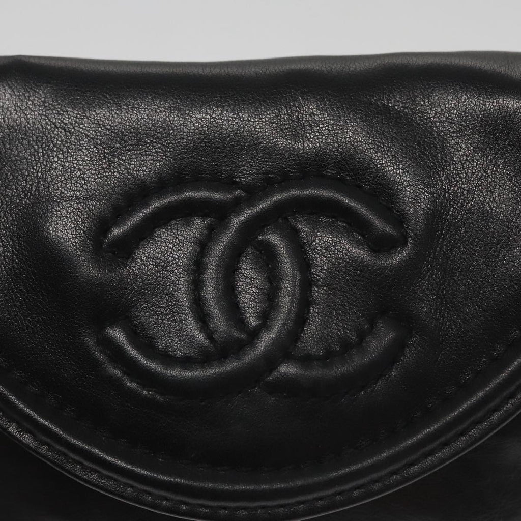 CHANEL Waist bag Lamb Skin Black CC bs21336