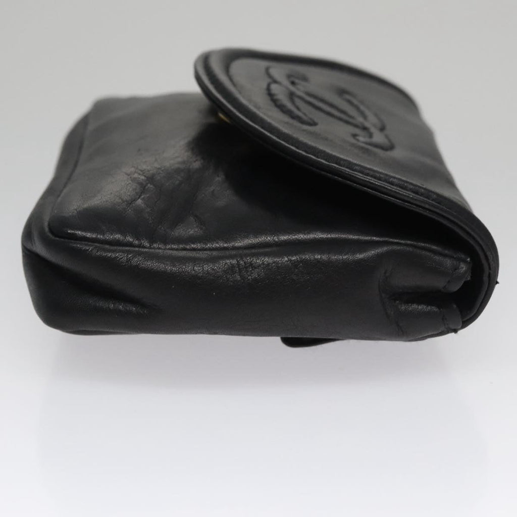 CHANEL Waist bag Lamb Skin Black CC bs21336