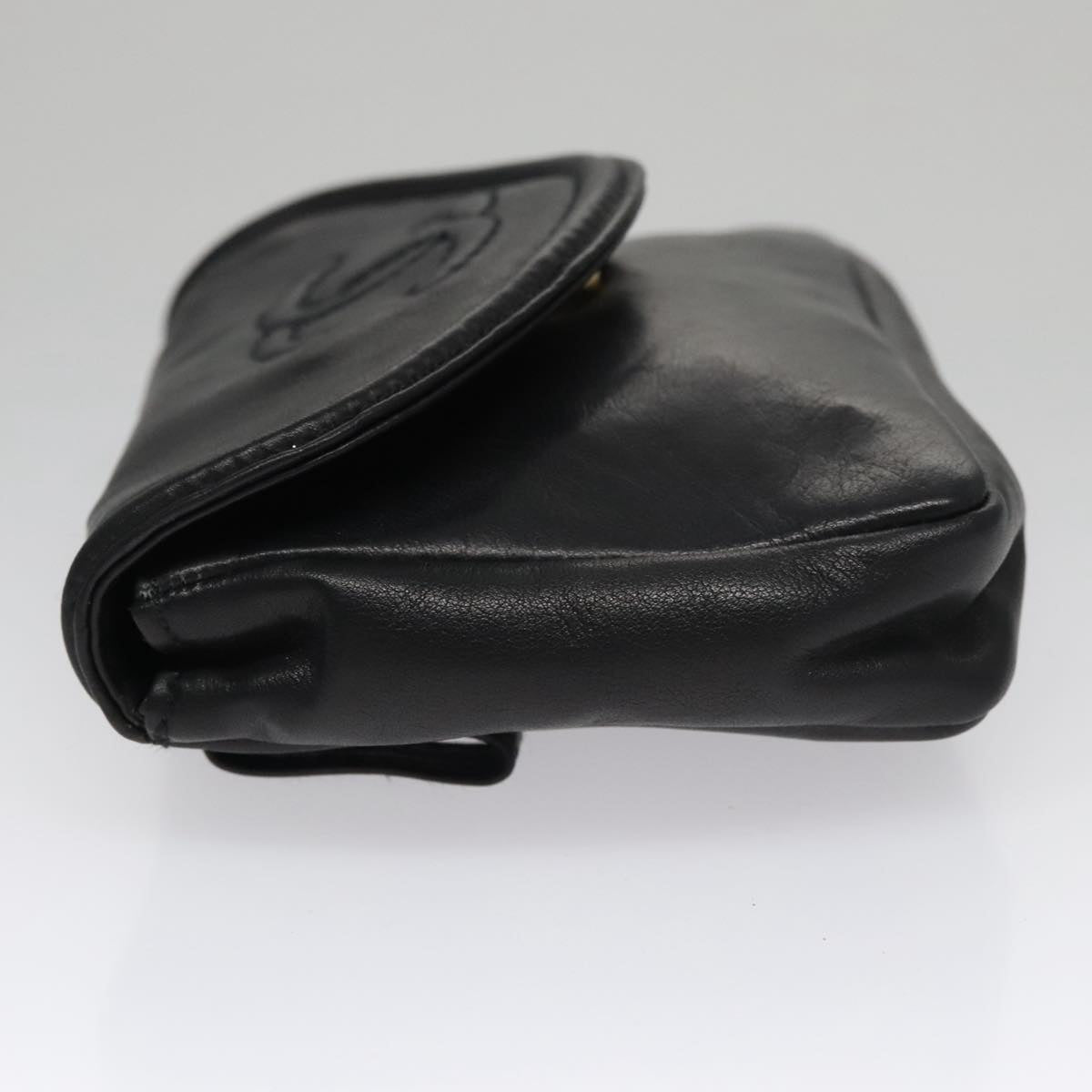 CHANEL Waist bag Lamb Skin Black CC bs21336