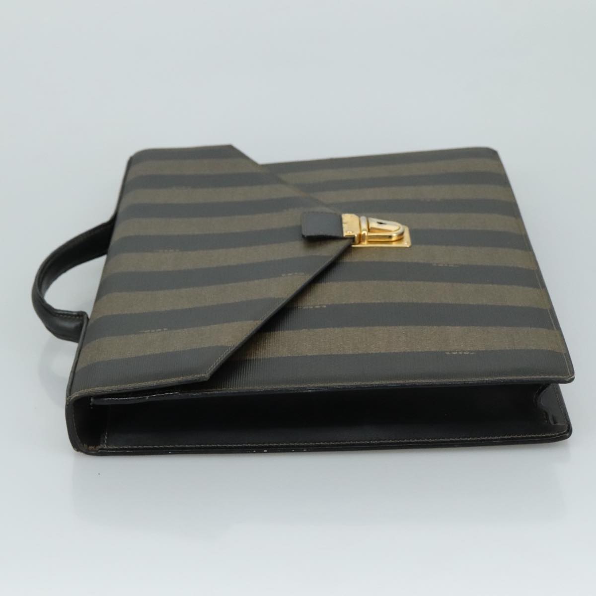 FENDI Pecan Canvas Business Bag 2way Brown Black gold bs21370
