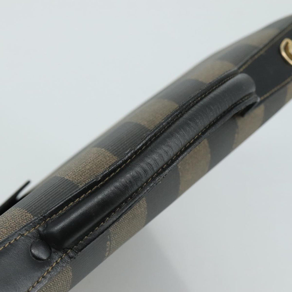 FENDI Pecan Canvas Business Bag 2way Brown Black gold bs21370