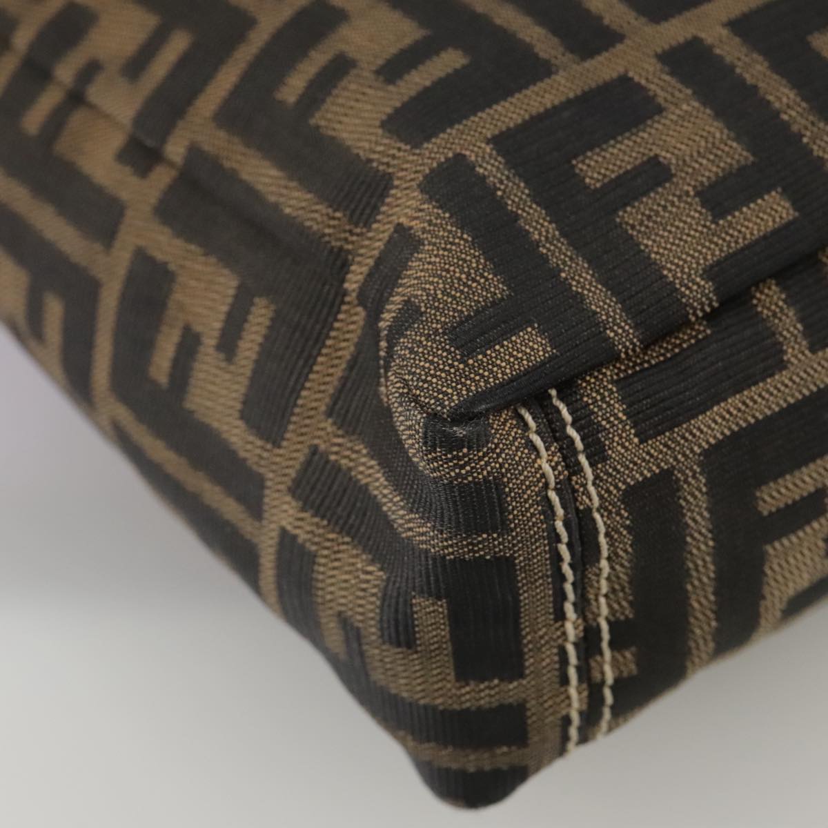 FENDI Zucca Canvas Tote Bag Brown Black bs21513