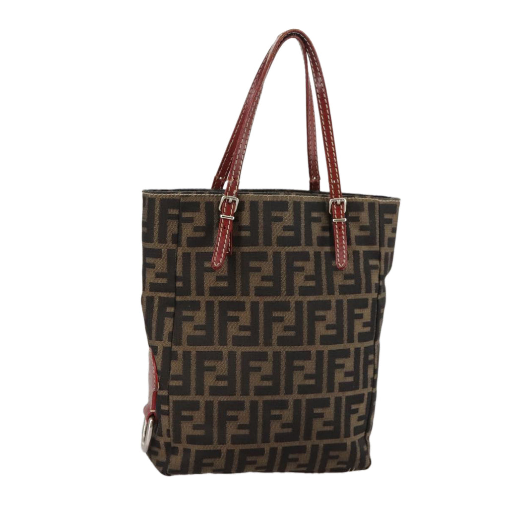 FENDI Zucca Canvas Tote Bag Brown Black bs21513