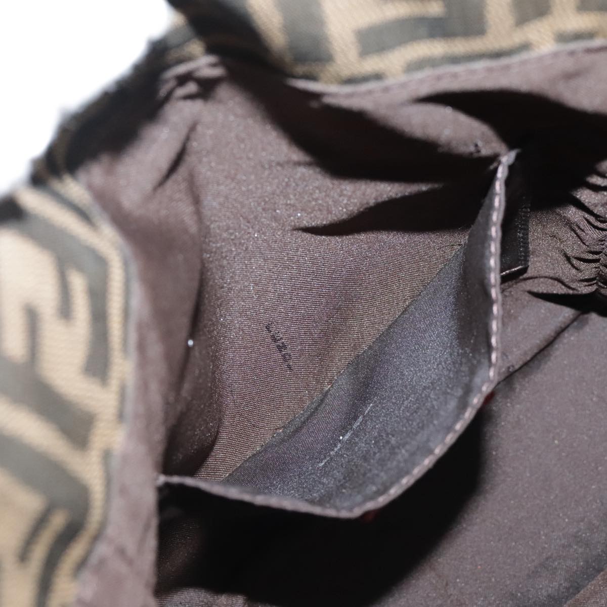 FENDI Zucca Canvas Tote Bag Brown Black bs21513