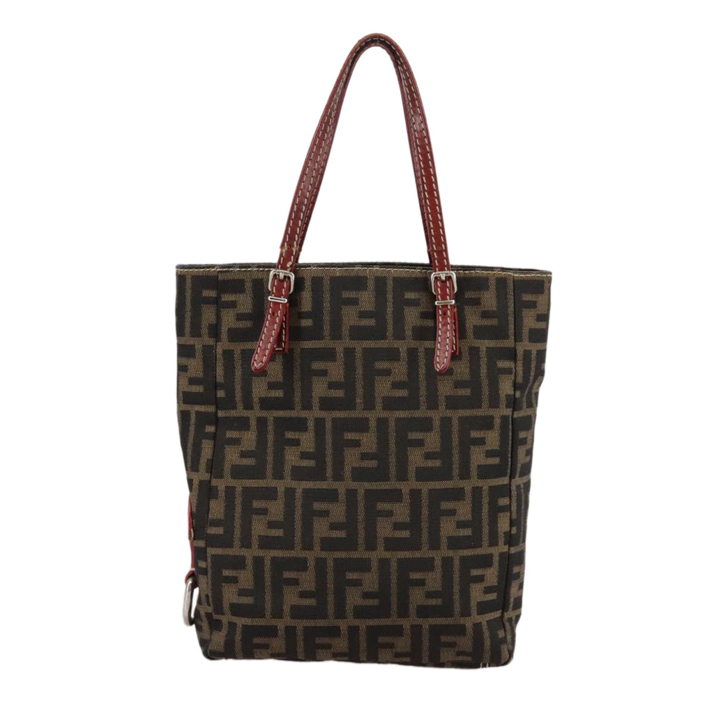 FENDI Zucca Canvas Tote Bag Brown Black bs21513