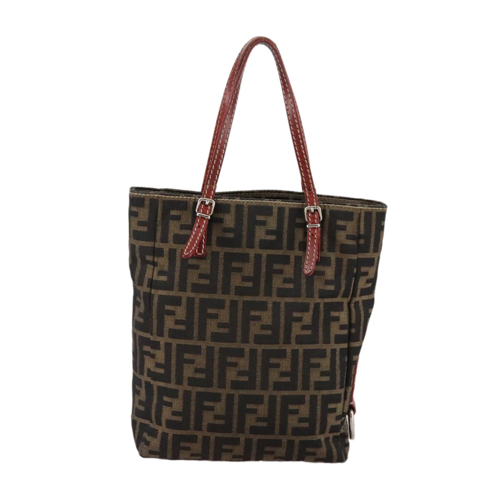 FENDI Zucca Canvas Tote Bag Brown Black bs21513