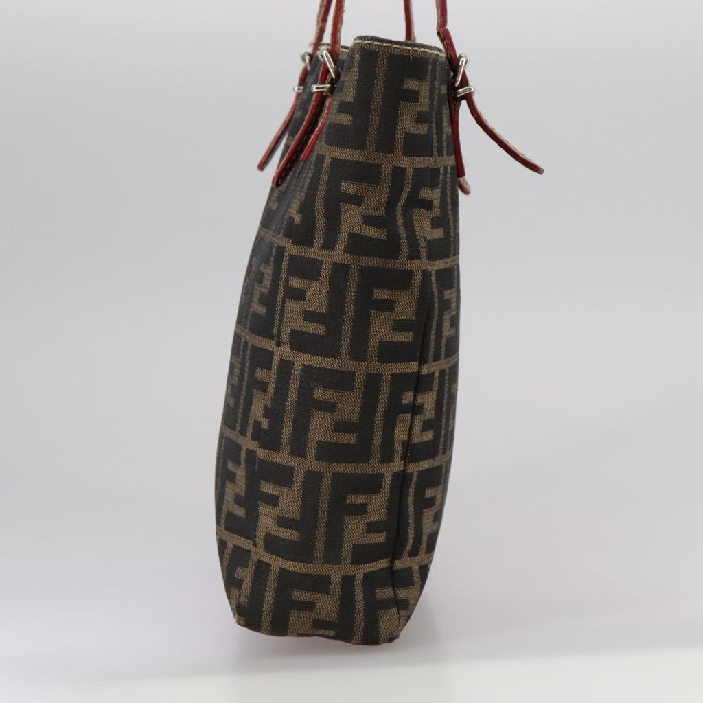 FENDI Zucca Canvas Tote Bag Brown Black bs21513