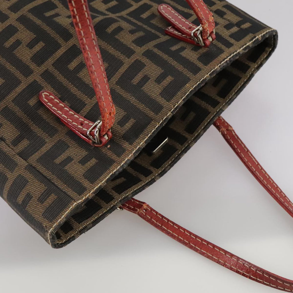 FENDI Zucca Canvas Tote Bag Brown Black bs21513