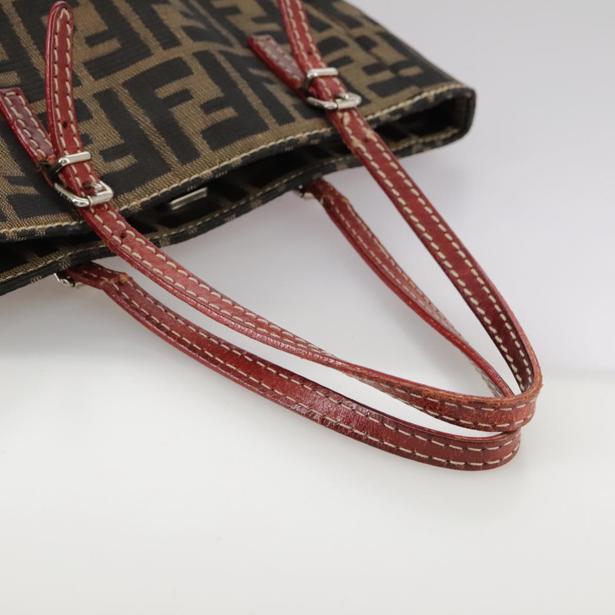 FENDI Zucca Canvas Tote Bag Brown Black bs21513