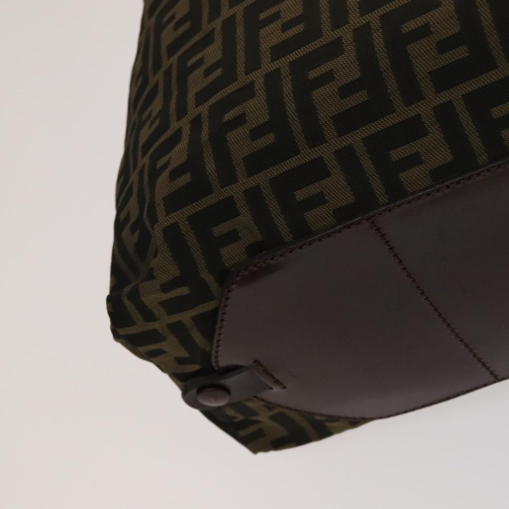 FENDI Zucca Canvas Tote Bag Brown Black bs21515