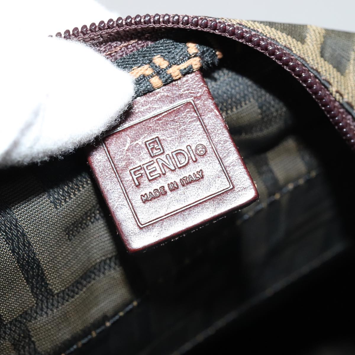 FENDI Zucca Canvas Tote Bag Brown Black bs21515