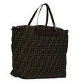 FENDI Zucca Canvas Tote Bag Brown Black bs21515