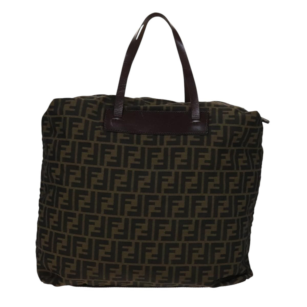 FENDI Zucca Canvas Tote Bag Brown Black bs21515