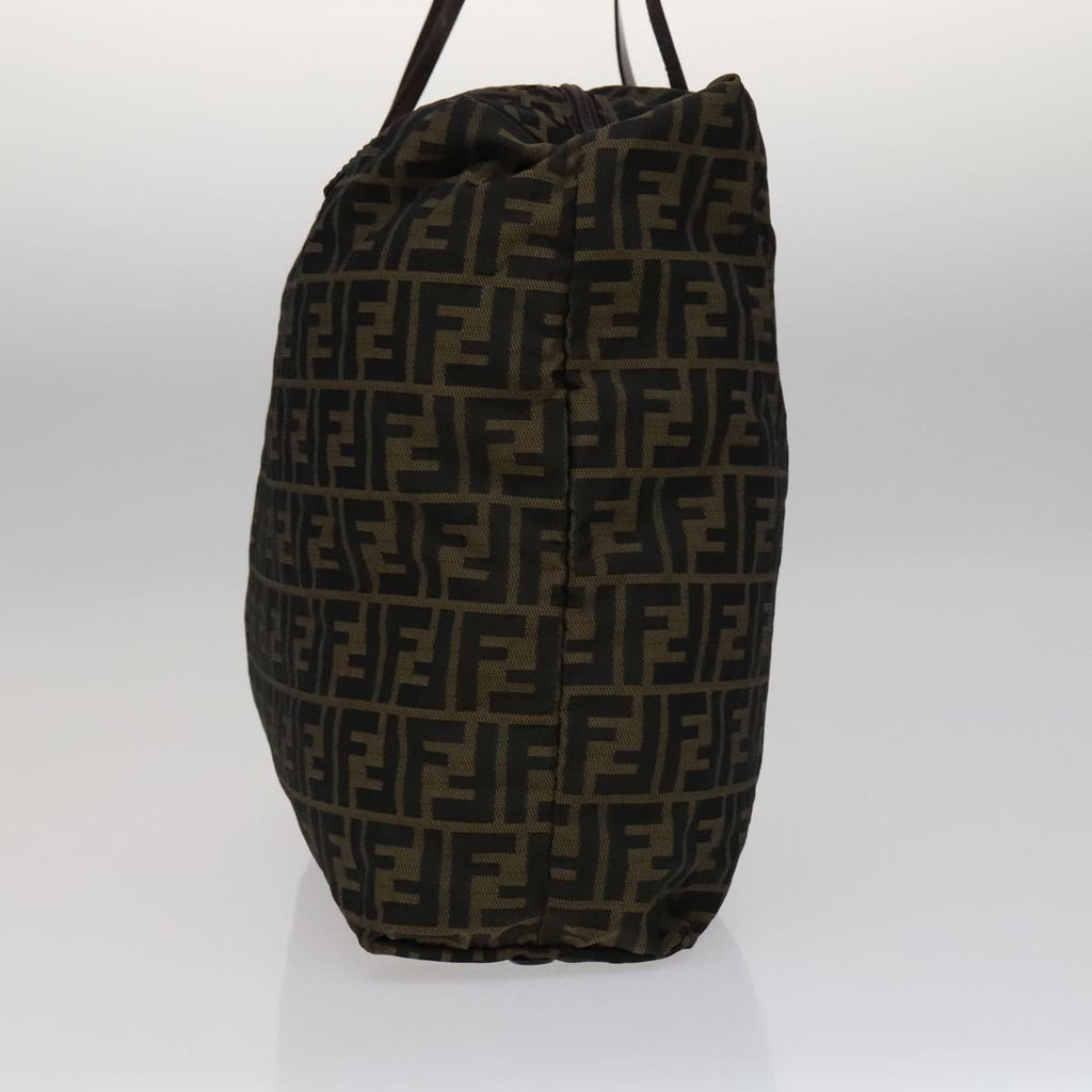FENDI Zucca Canvas Tote Bag Brown Black bs21515