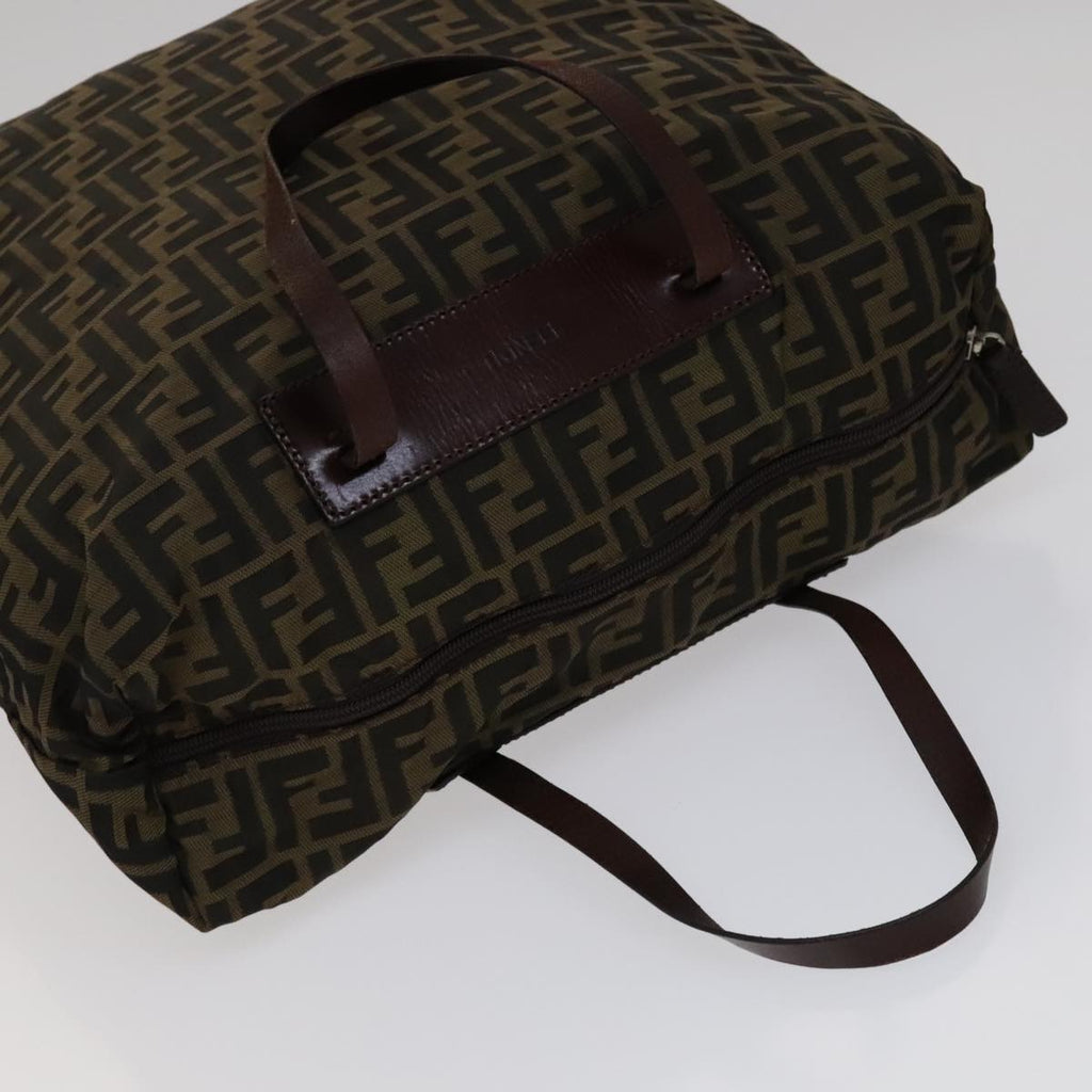 FENDI Zucca Canvas Tote Bag Brown Black bs21515