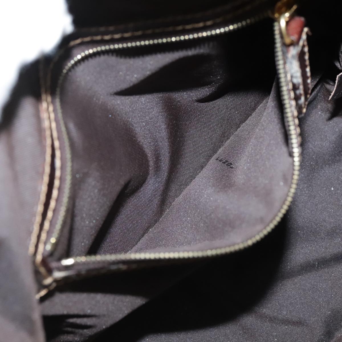 FENDI Zucchino Canvas Hand Bag Brown Gold bs21516
