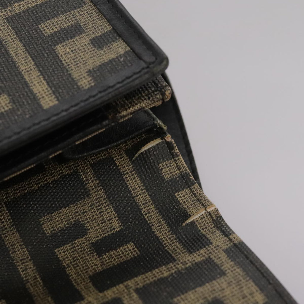 FENDI Zucca Canvas Shoulder Bag Brown Black bs21574