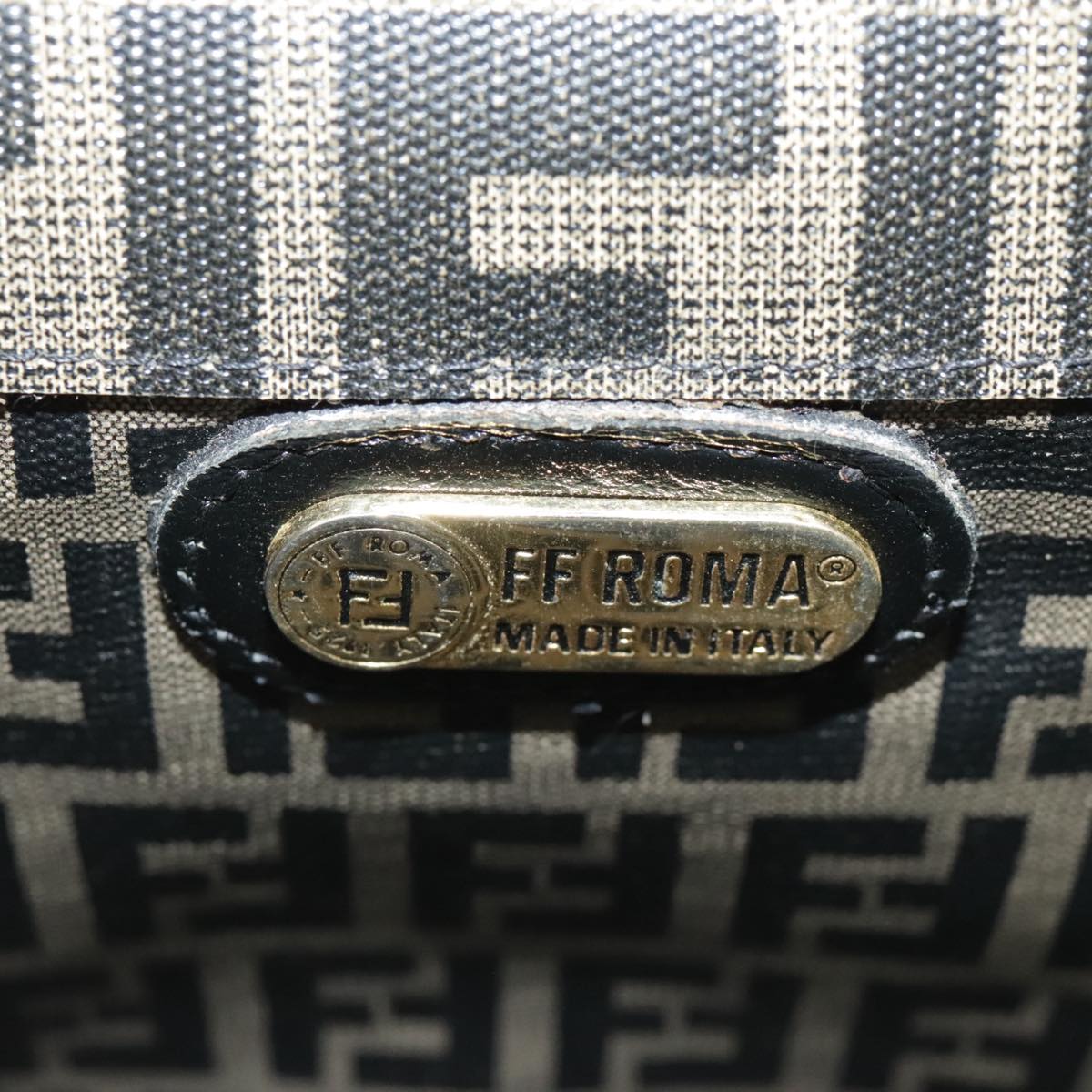 FENDI Zucca Canvas Shoulder Bag Brown Black bs21574