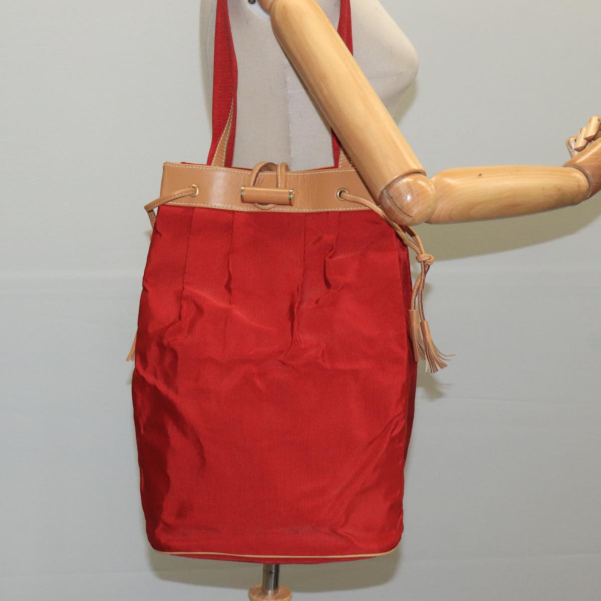 FENDI Shoulder Bag Nylon Red bs21575
