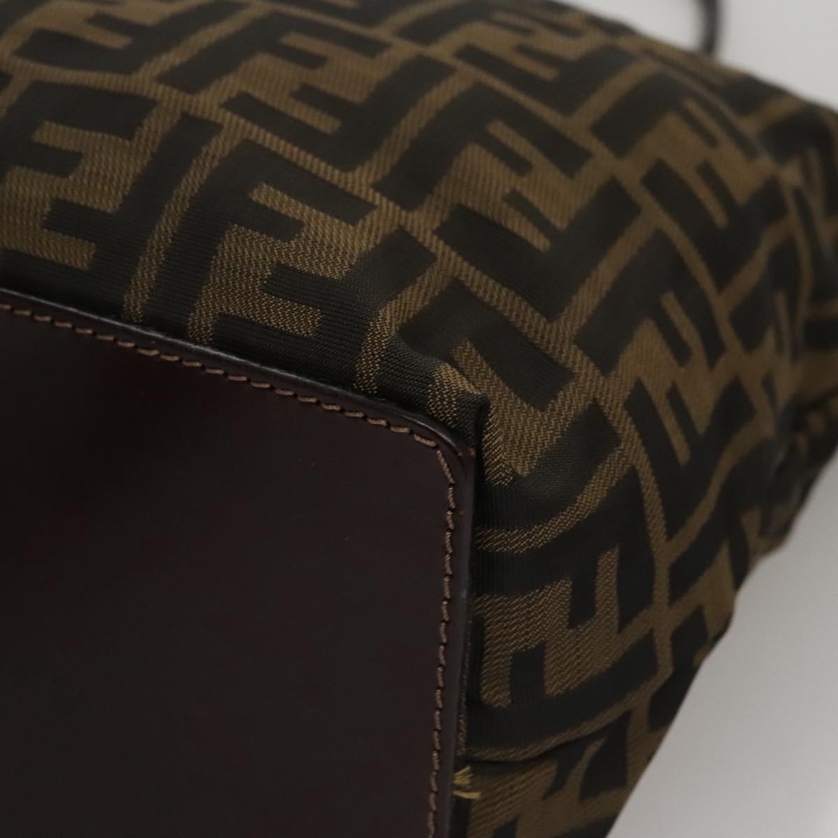 FENDI Zucca Canvas Tote Bag Brown Black bs21579