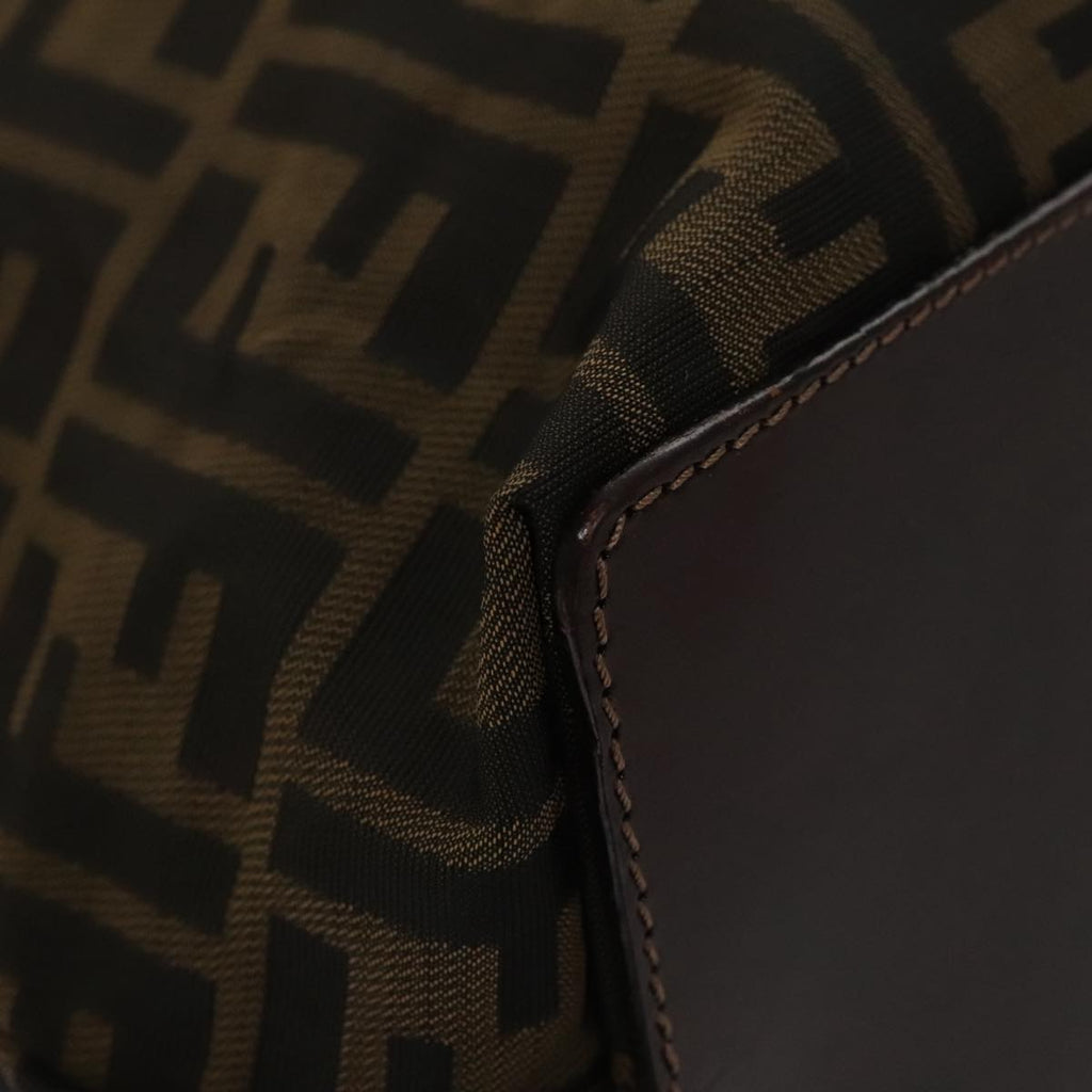 FENDI Zucca Canvas Tote Bag Brown Black bs21579