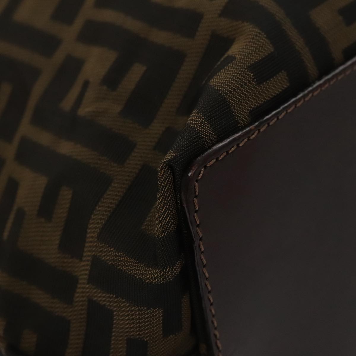 FENDI Zucca Canvas Tote Bag Brown Black bs21579