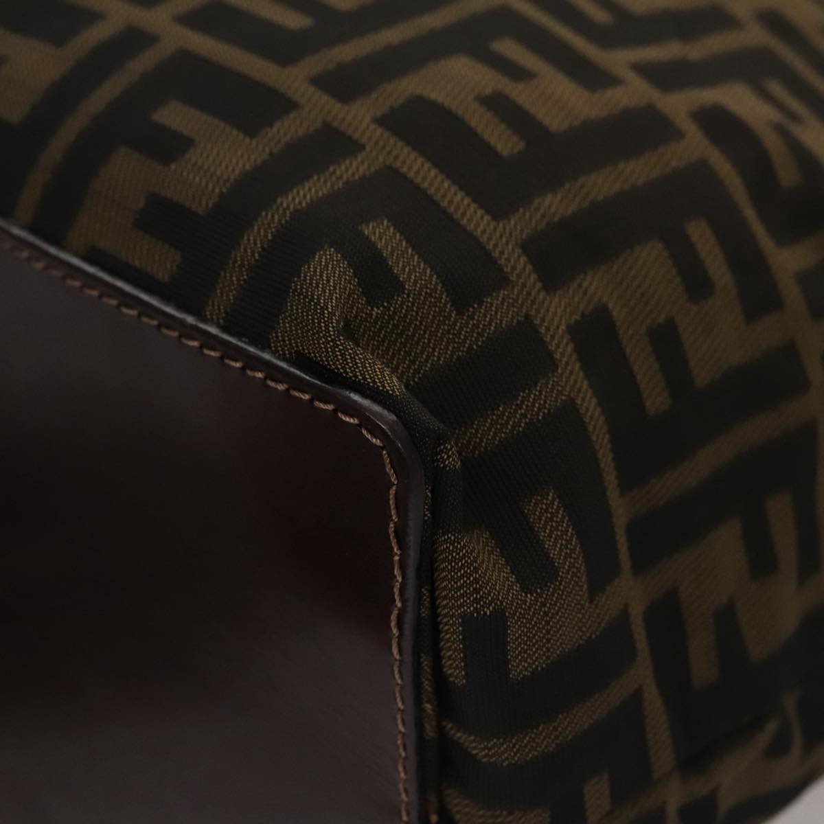 FENDI Zucca Canvas Tote Bag Brown Black bs21579
