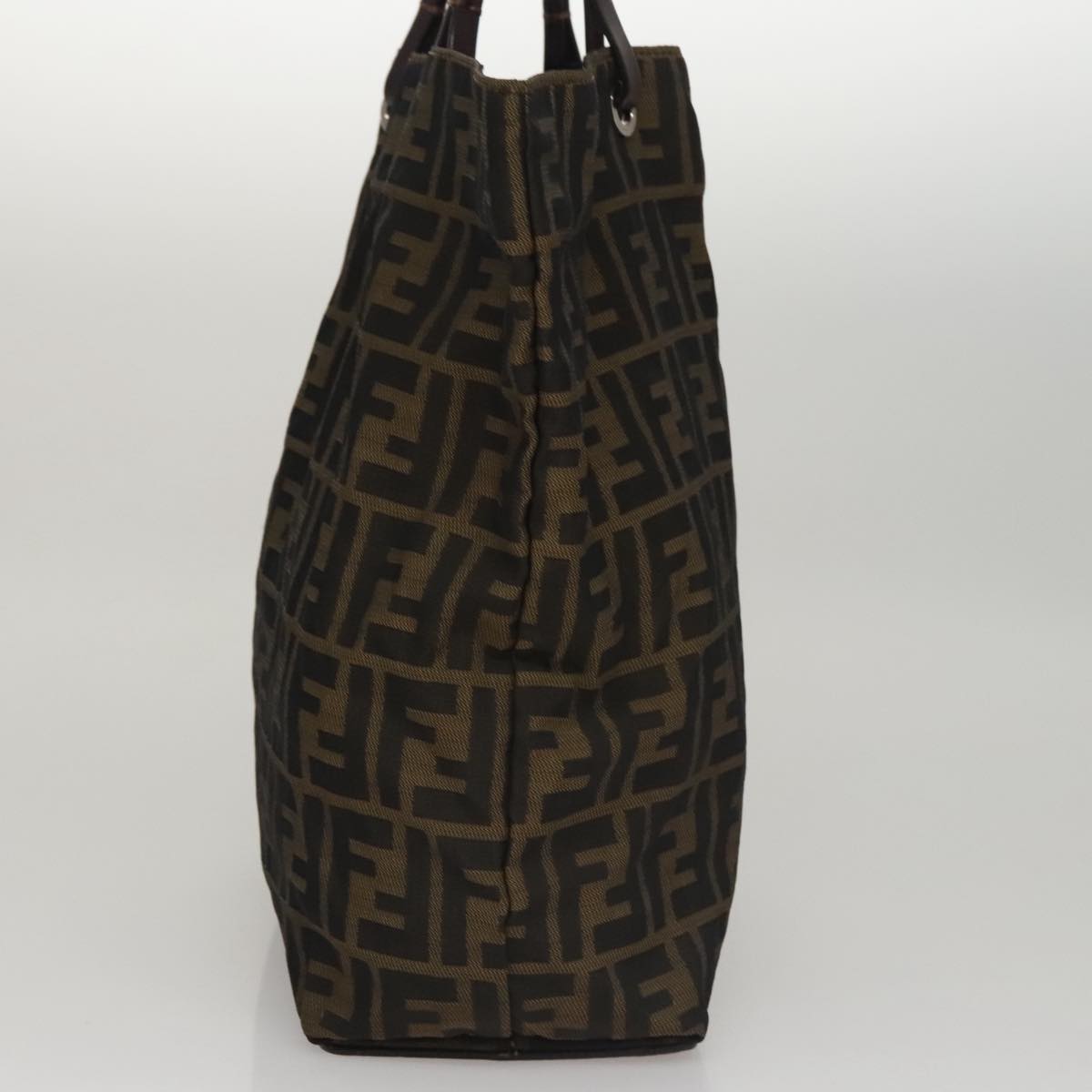 FENDI Zucca Canvas Tote Bag Brown Black bs21579