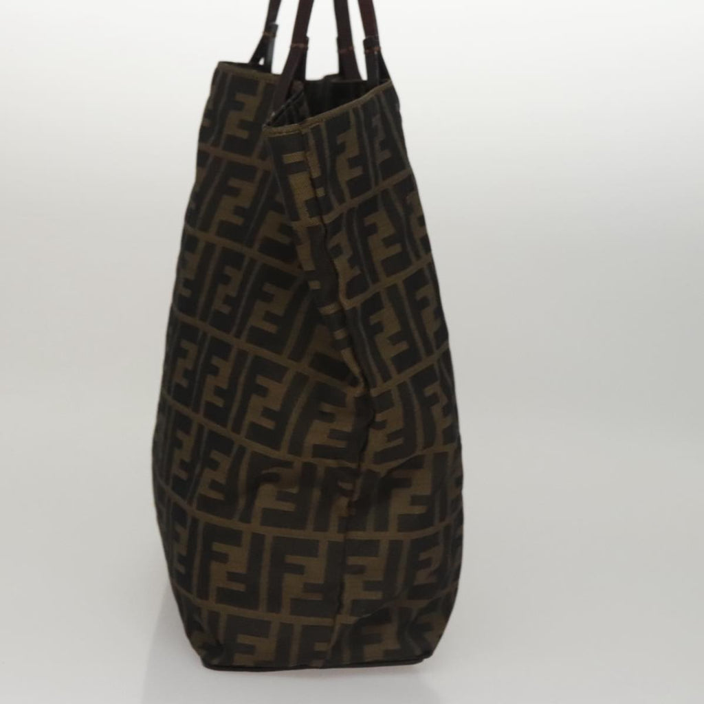 FENDI Zucca Canvas Tote Bag Brown Black bs21579