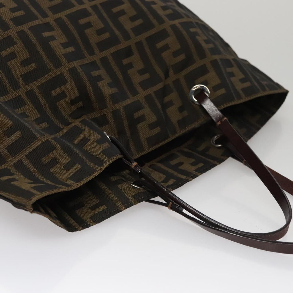 FENDI Zucca Canvas Tote Bag Brown Black bs21579