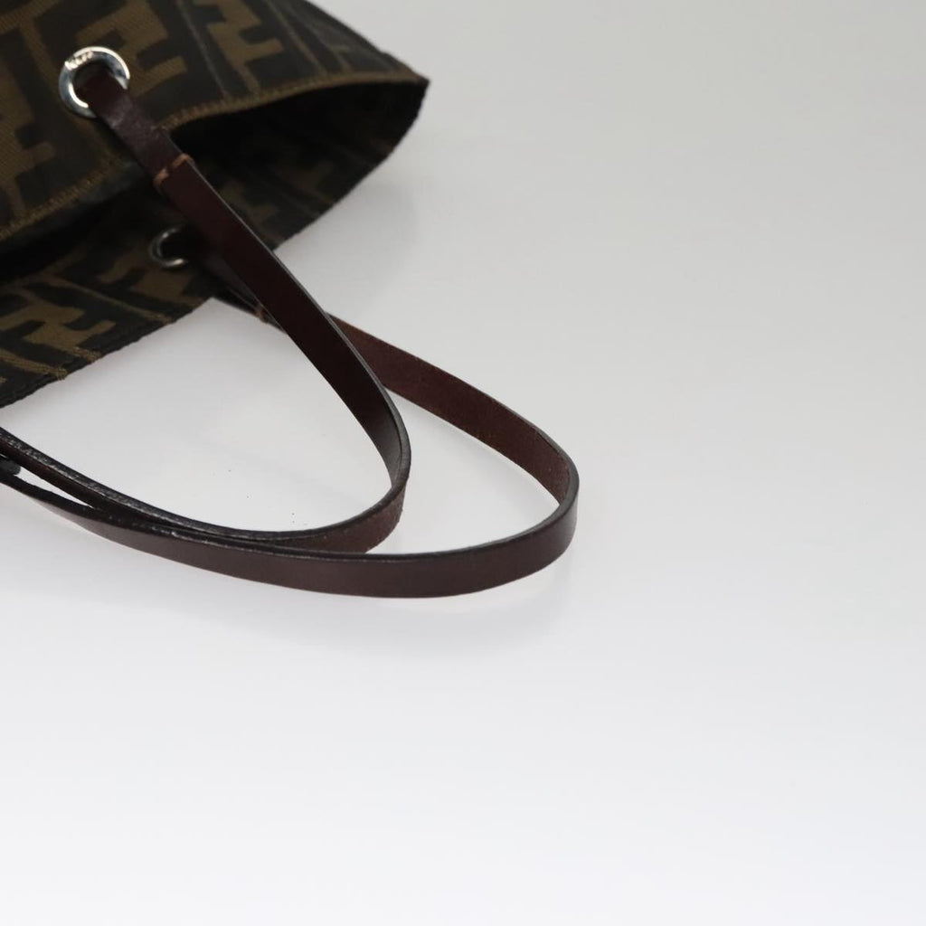 FENDI Zucca Canvas Tote Bag Brown Black bs21579