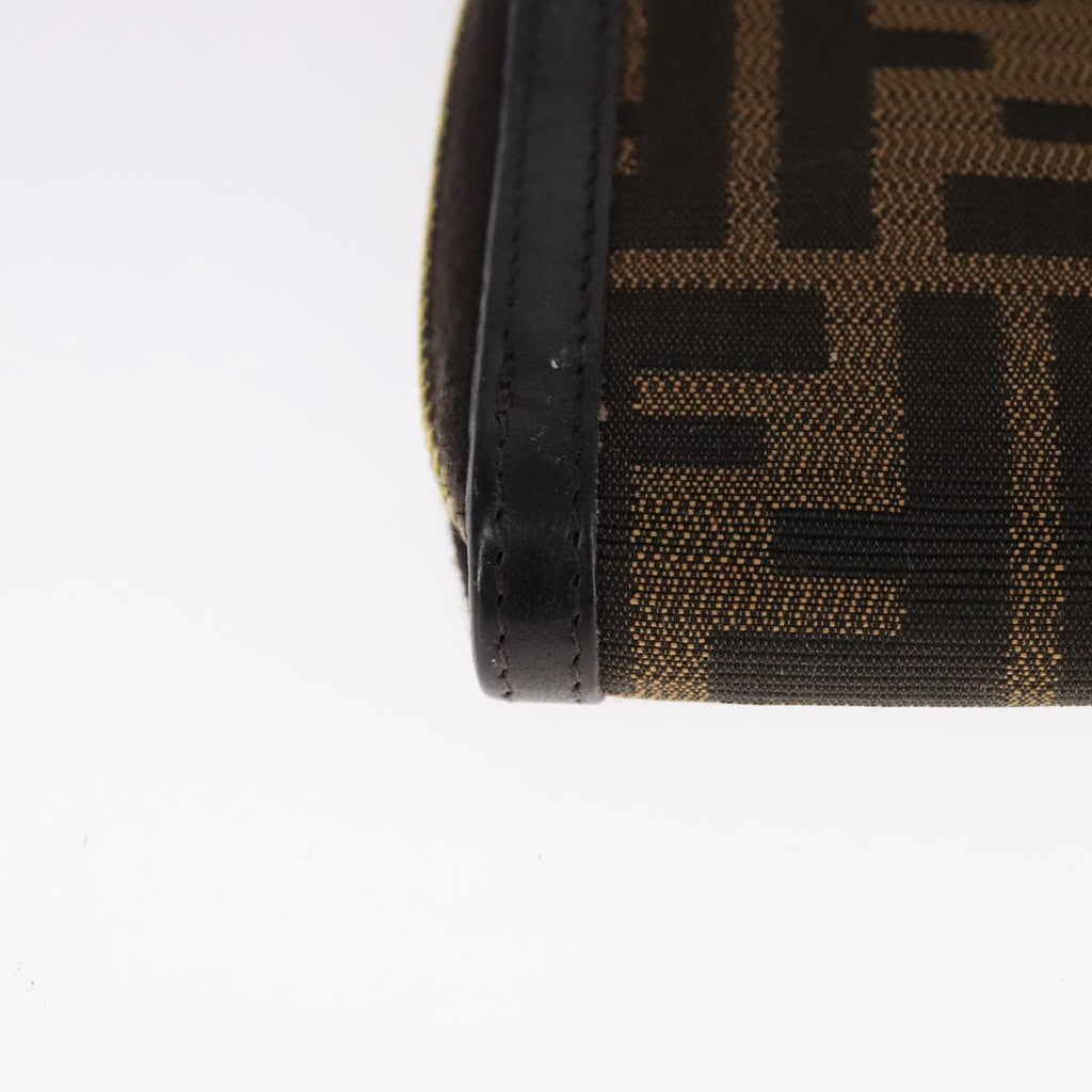 FENDI Zucca Canvas Long Wallet Black Brown bs21595