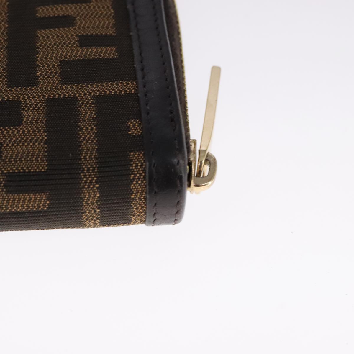 FENDI Zucca Canvas Long Wallet Black Brown bs21595