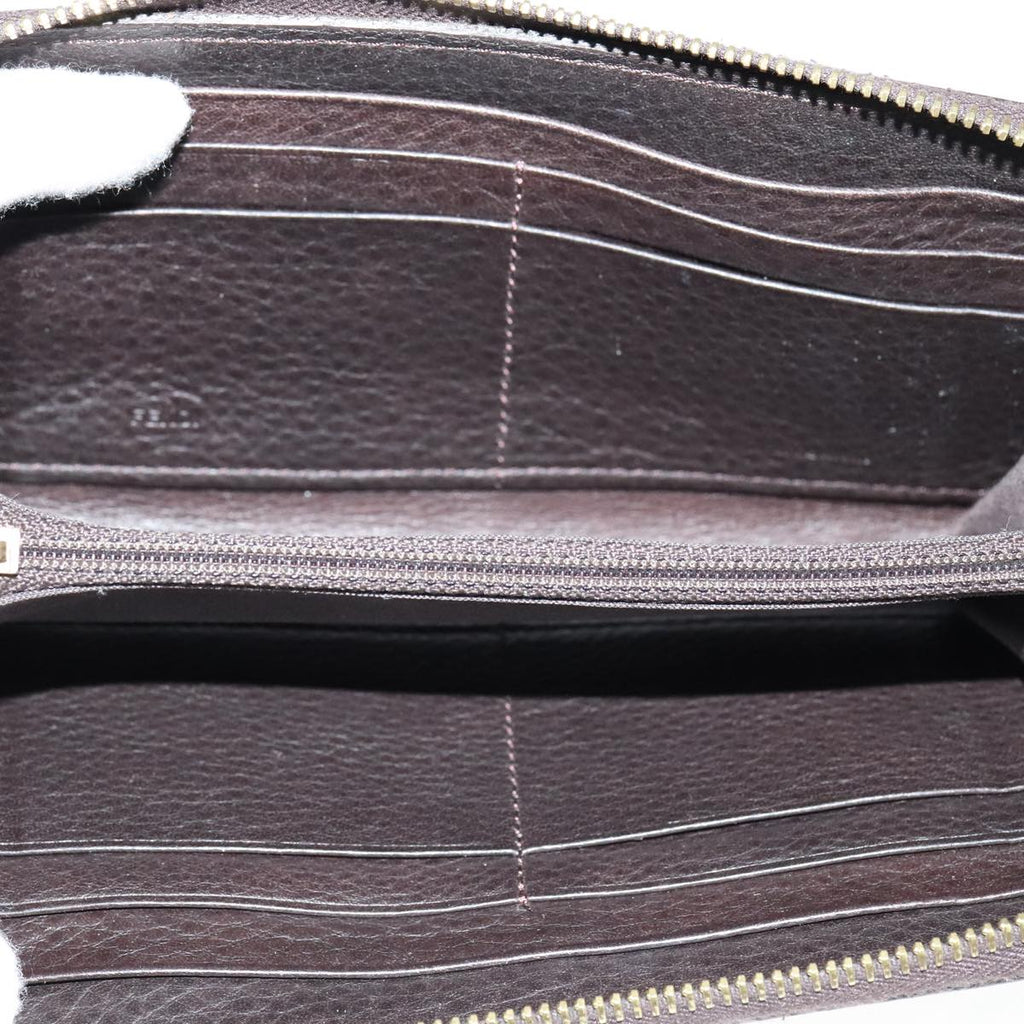 FENDI Zucca Canvas Long Wallet Black Brown bs21595