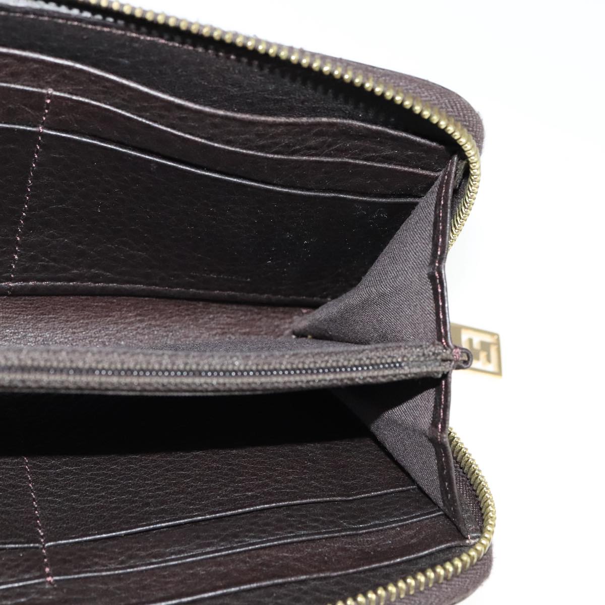 FENDI Zucca Canvas Long Wallet Black Brown bs21595