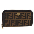 FENDI Zucca Canvas Long Wallet Black Brown bs21595